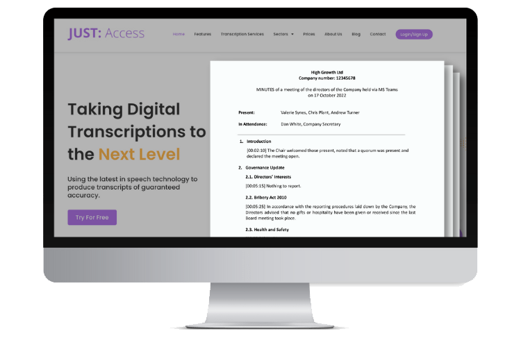 Just: Access taking digital transcriptions to the next level